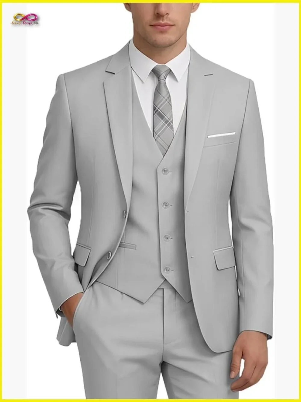 Slim Fit Three-Piece Suit Formal Business Wedding Tuxedo Classic Menswear